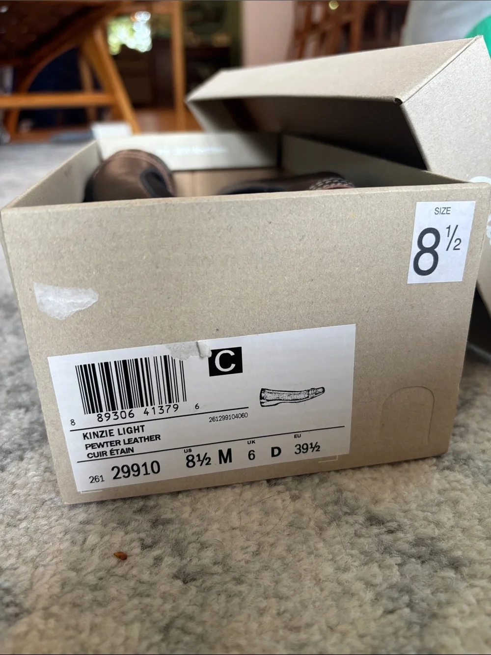 Clarks Pewter Metallic Ballet Flats with Decorative Buckle